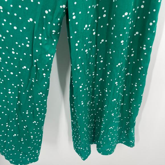 MODCLOTH X COLLECTIF Jumpsuit Size 2 Green Dots Retro Pinup Away You Go Vintage - Picture 12 of 14